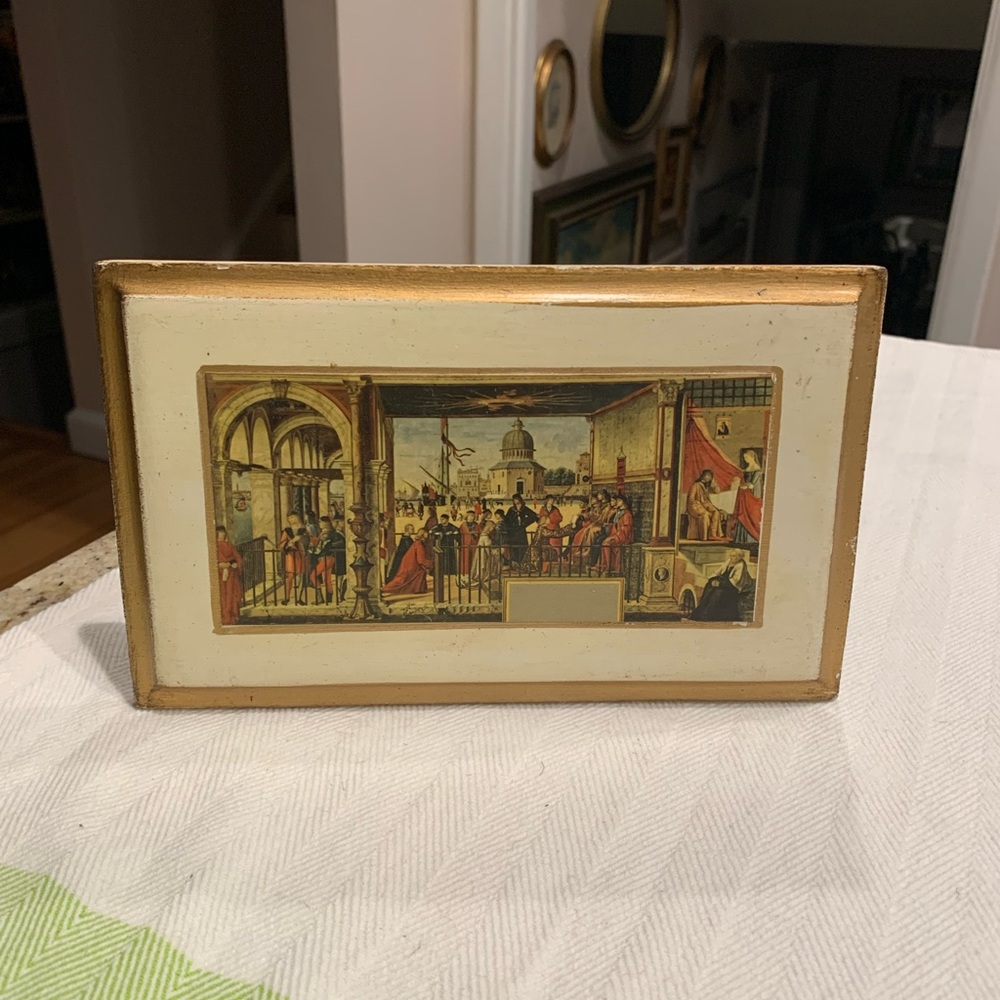 Vintage Wooden Florentine Gold Framed Art Print